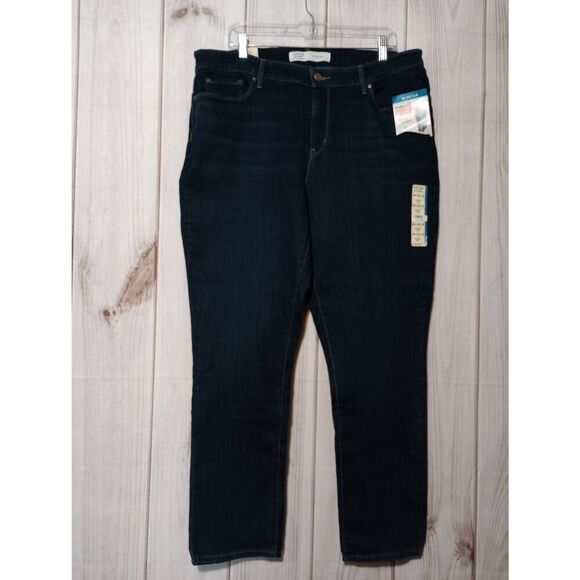 Levi's Jeans‎ Ladies 18 Mid Rise Slim Dark Wash - Picture 1 of 8